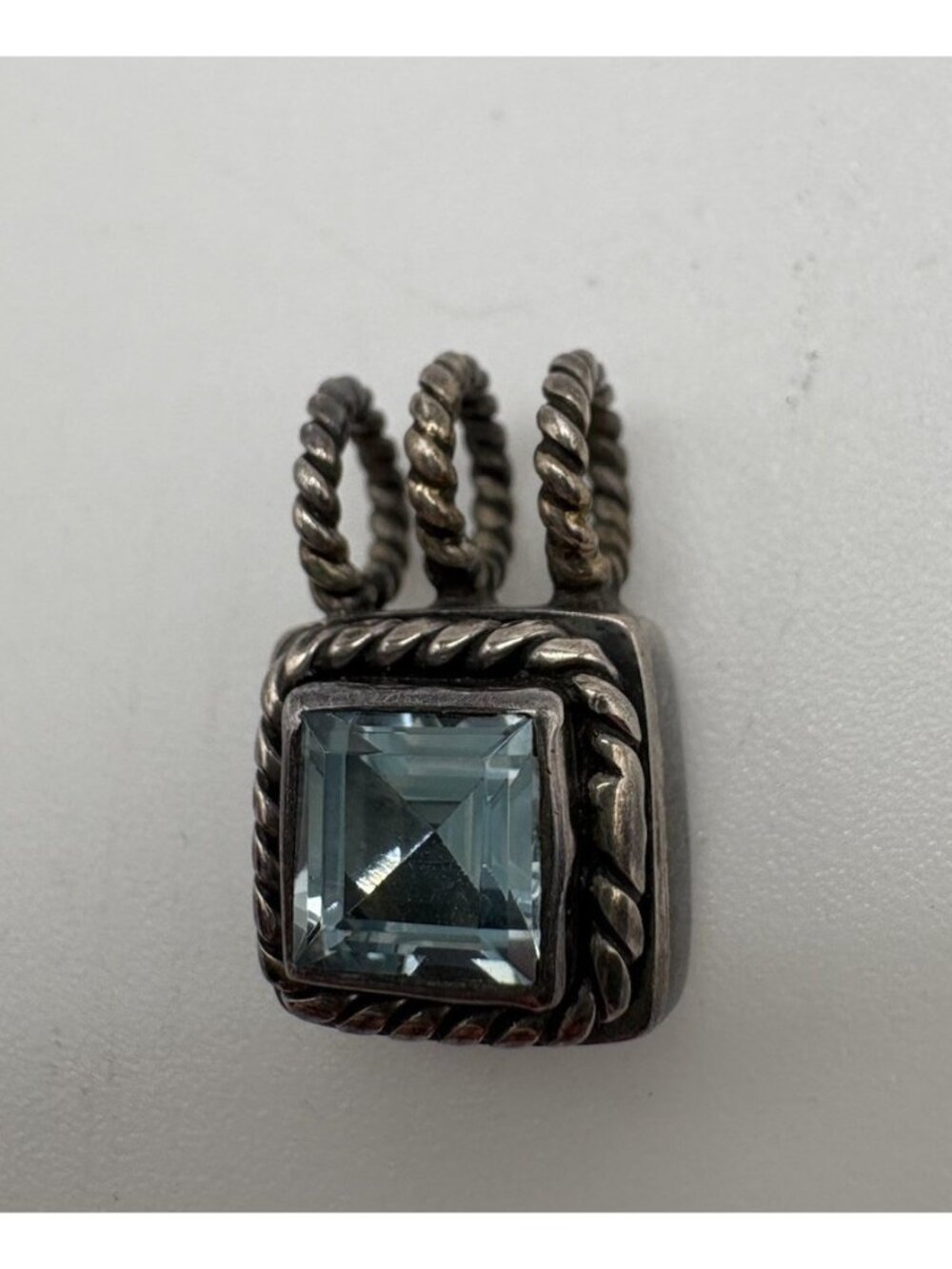 Lori Bonn 925 Sterling Silver Blue Topaz Pendant Small Dainty